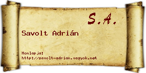 Savolt Adrián névjegykártya